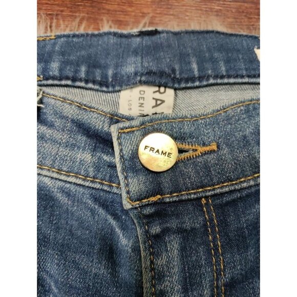 FRAME Mid Rise Denim Slim Fit Le Gracon Skinny Jeans Blue Stretch Womens Size 28 - Picture 5 of 12